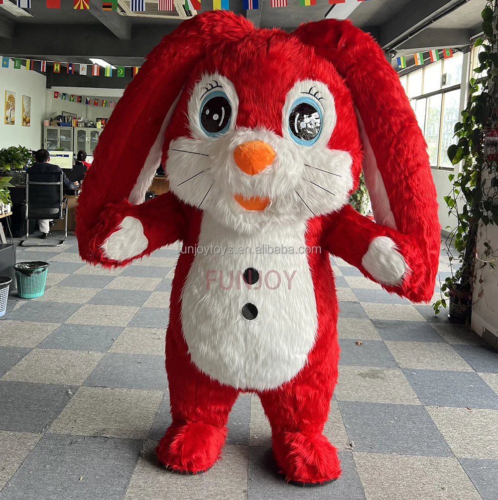 Inflatable Rabbit Mascot Costume Adult Easter Bunny Hare Anime Cosplay Kits Entertainment Carnival Full Body Suit