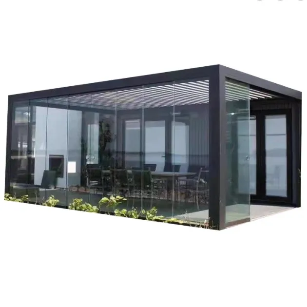 High Quality Outdoor Motorized Aluminum Pergola Suitable For Terrace Roof Garden Courtyard