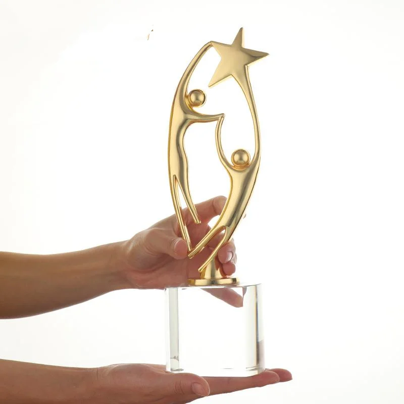 custom Crystal Golden dancing award couple dance star trophy