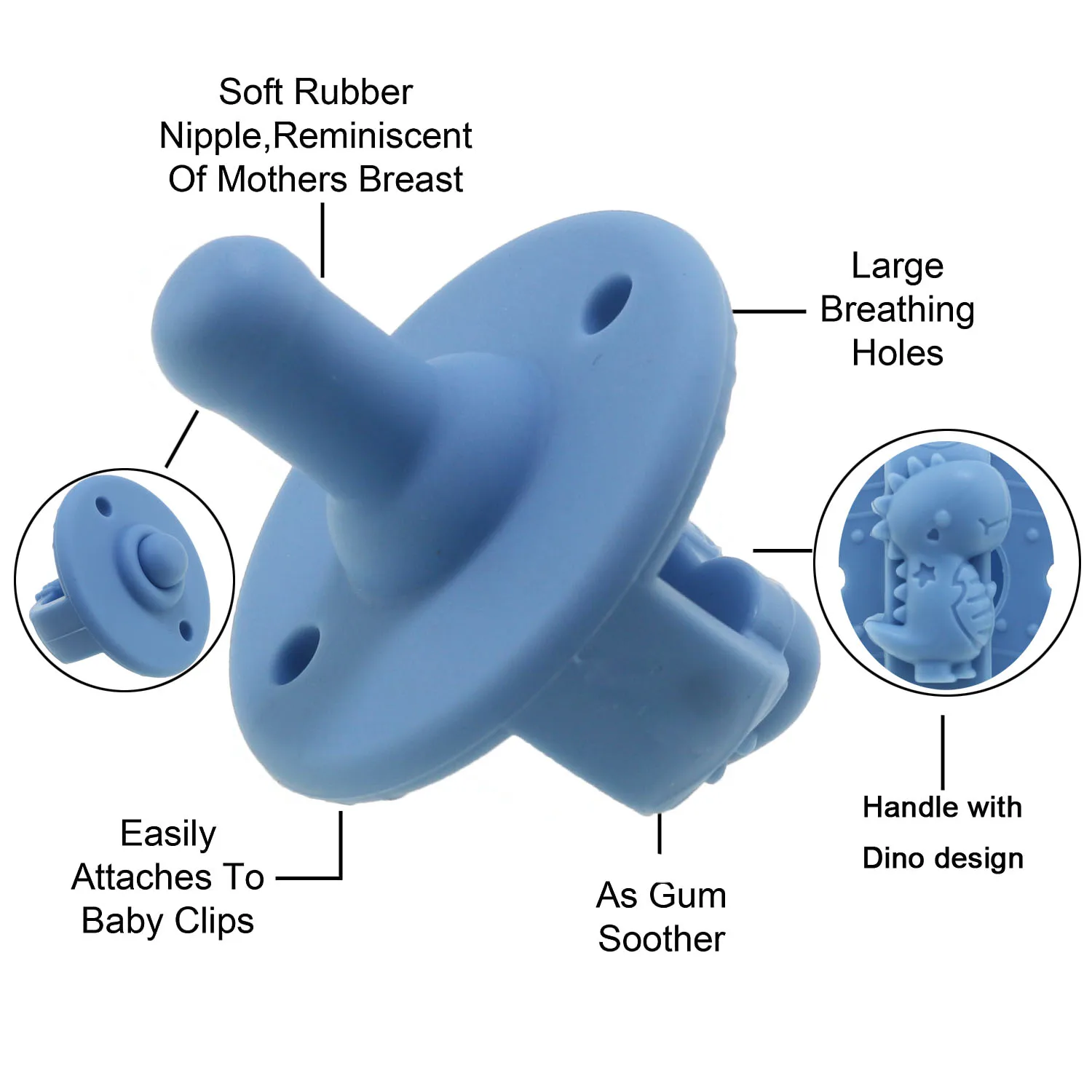 Customised Blank Pacifiers Eco-Friendly Food Grade Silicone Dummy Baby Pacifier