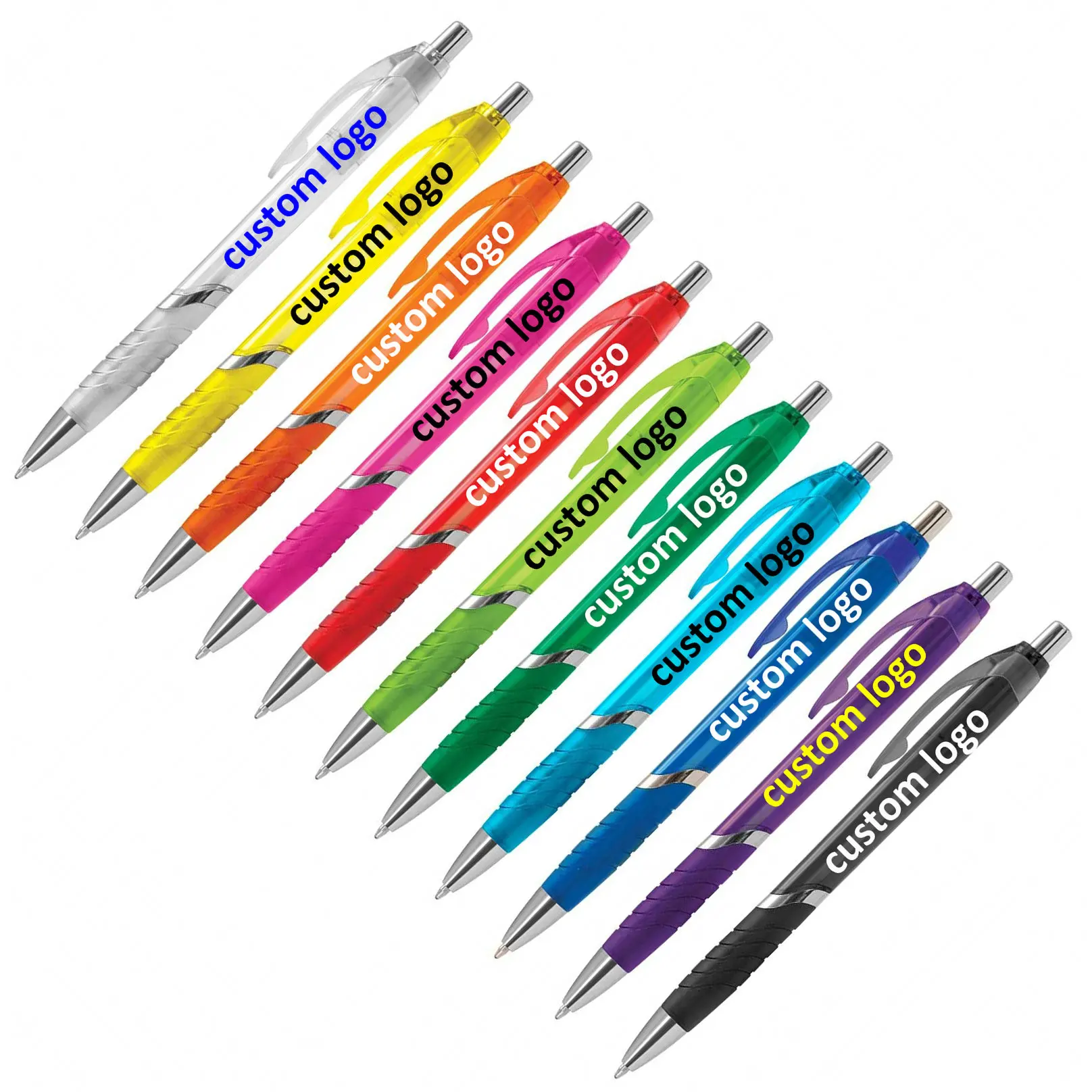 customized Germany Dokumental ink refill plastic promotional custom personalized logo imprint ball-point pens with rubber grip