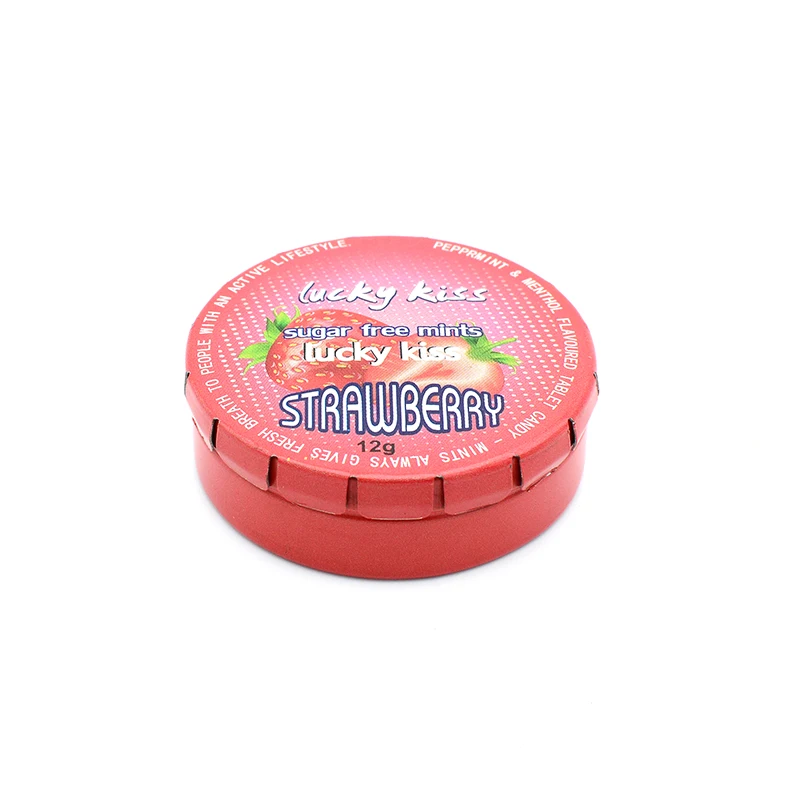 2023 New Designround cream candy spice pill mint small color metal mini click clack tin box