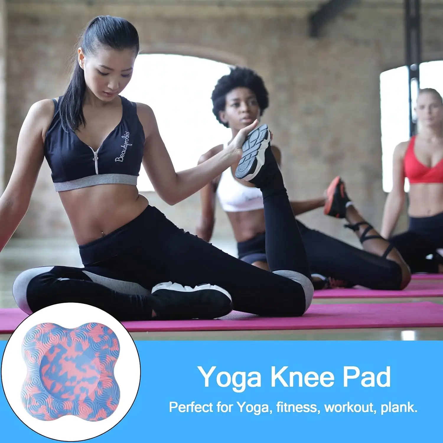 JIKE TPE Yoga Knee Pad Cushion, Extra Thick for Knees Elbows Wrist Hands Head Foam Yoga Pilates Work Out Kneeling pad,
