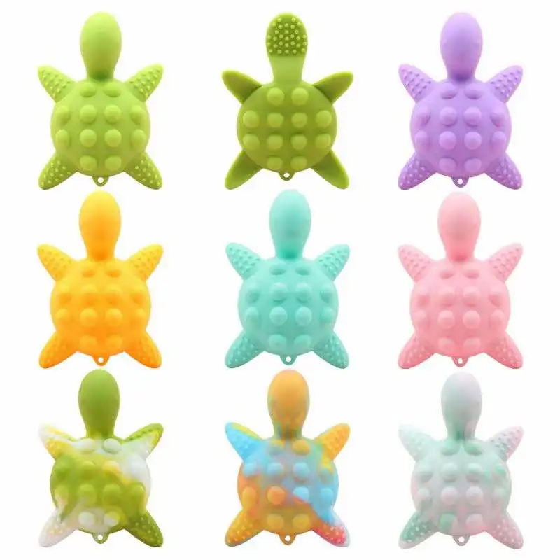 Не содержит Бисфенол А в форме животных антистресс пуш-ап пузырей Непоседа сенсорная игрушка 3D черепаха силиконовые игрушки для
