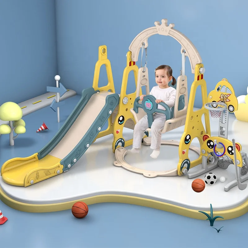 Wholesale Freestanding Indoor Playground Baby Slide Toys Foldable Baby Plastic Sliding Toys