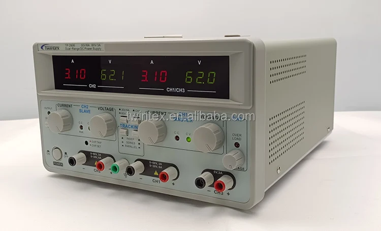 Two in One 30V 6A & 60V 3A DC Adjustable Regulated Laboratory Precision Multiple Output Dual Range Switching Power Supply