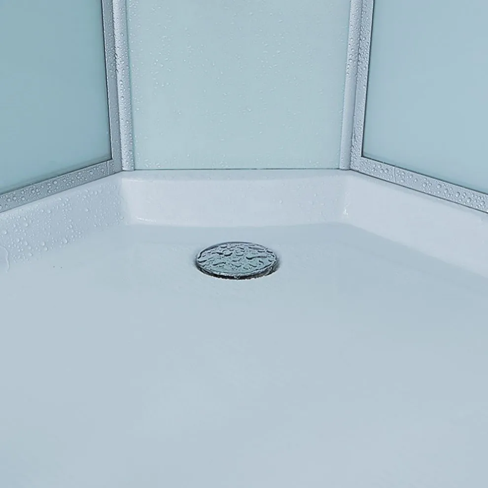 Sliding Style Black and White Curved Tempered Glass Material Walk-In Shower Enclosures 5mm Thickness Frameless for Bathroom