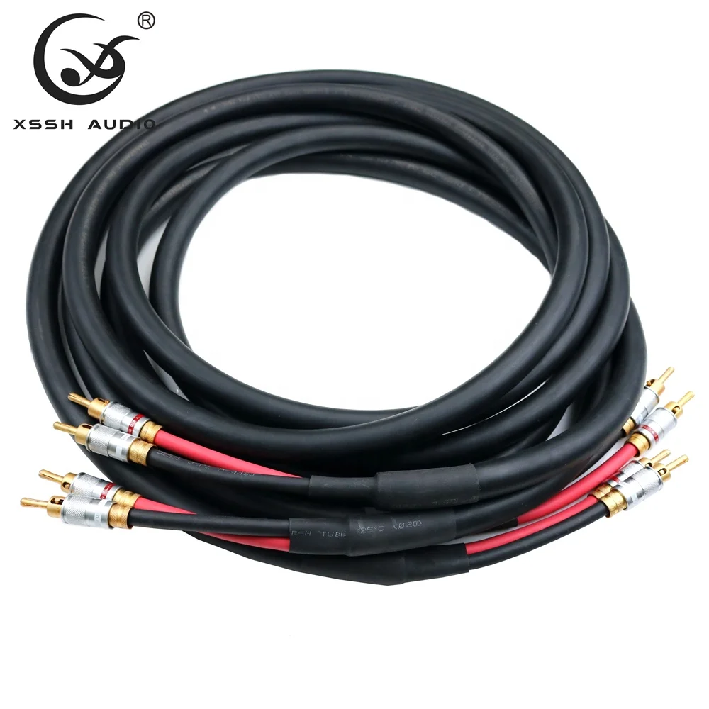 Upgradeable Audio Line YIVO XSSH Hifi OCC 18mm Dia. Transparent The Wall Reference Hi-end Hi-fi Banana Speaker Cable with Plugs