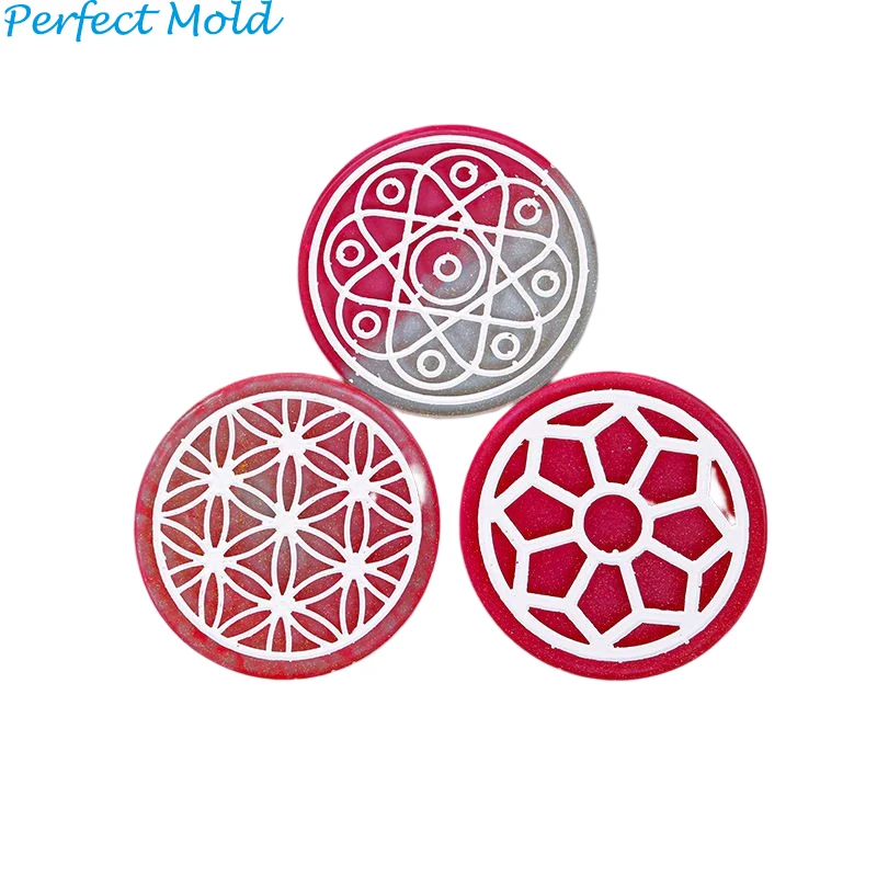 Reusable craft uv epoxy resin art casting making mould custom logo diy silicone rubber cup pad flower coaster mold