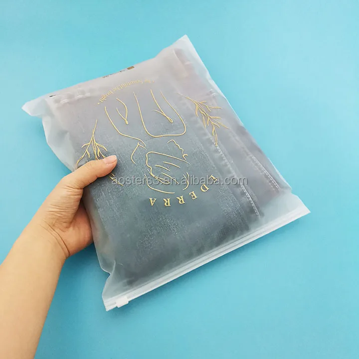 Shirt Shipping Slide Lock Self Sealing Clothing Packaging Plastic Frosted Zipper Bag