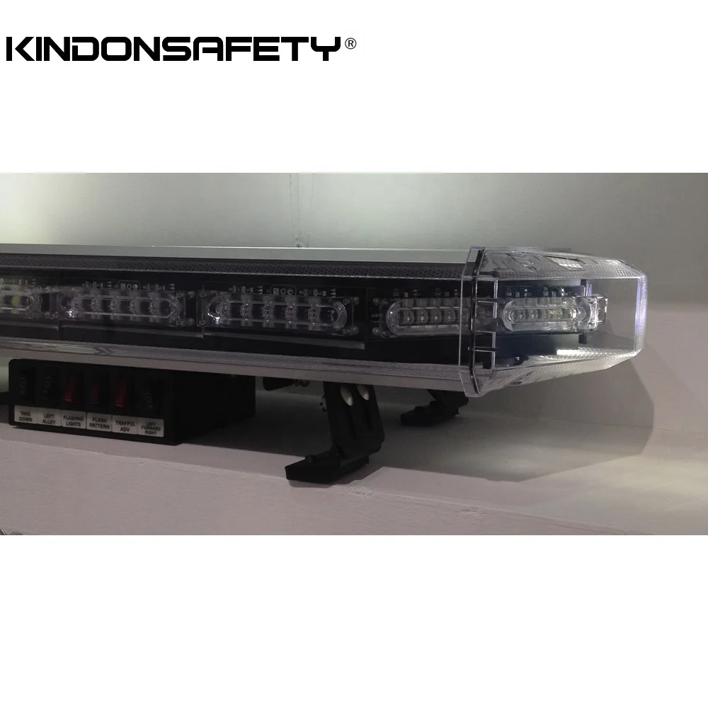 SAE approved red blue LED Emergency lightbar 3W Linear 6 LEDs DC12V Silver or Black Aluminum 100cm 39inch