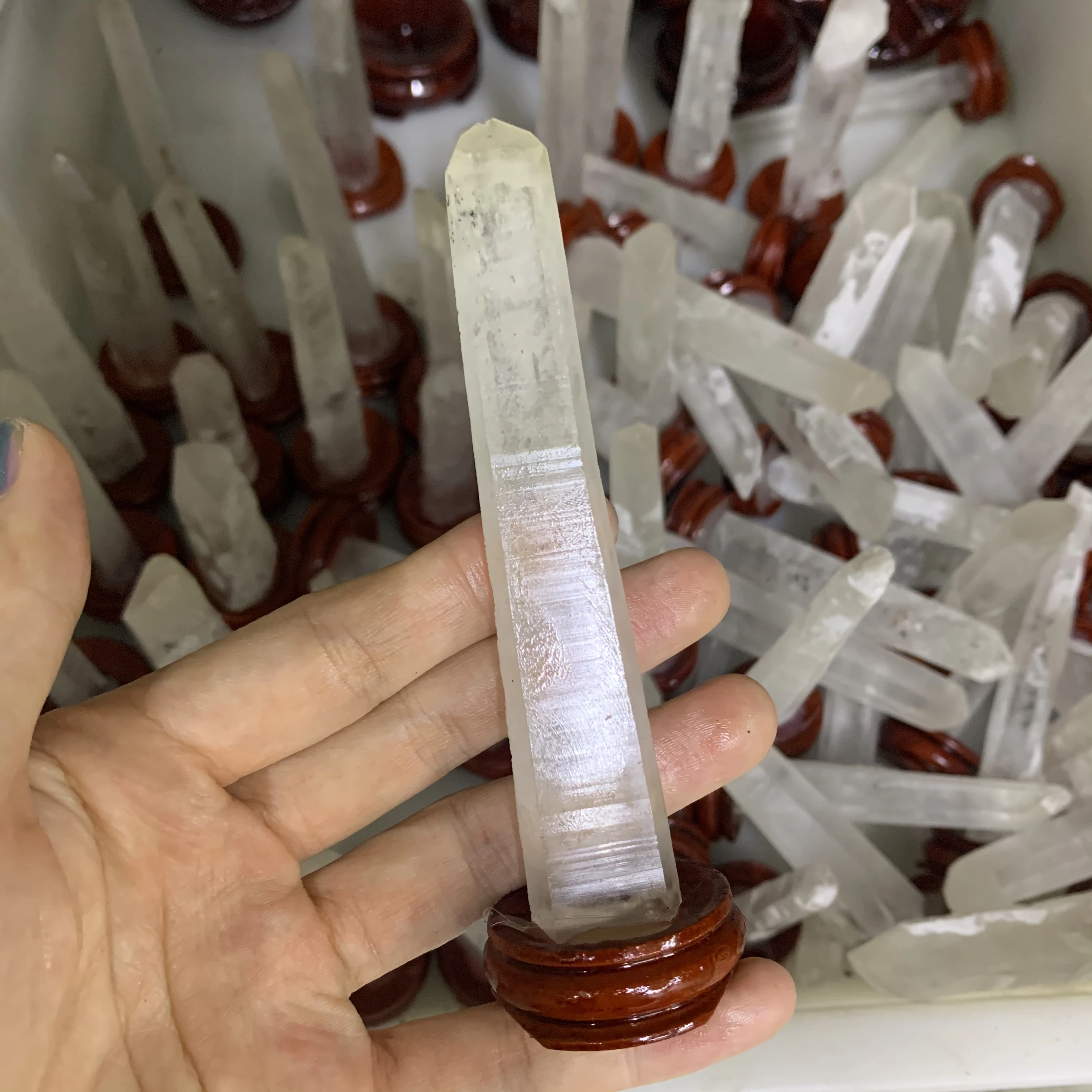 
Rough crystal point healing Lemurian Seed crystal wand clear quartz crystal point 