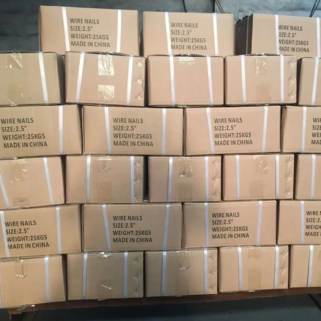 Factory Wholesale 2 Inch Clavos De 1 kg Per Box 25kg Per Carton Round Head Common Nails Iron Nail for Wood Building Construction