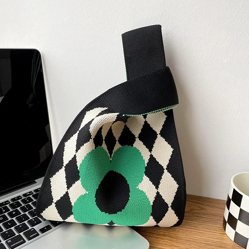 2023 Designer Mini Purse Custom Shoulder Bag Knitted Flowers Checkered Tote Bag Morocco Tote Bag