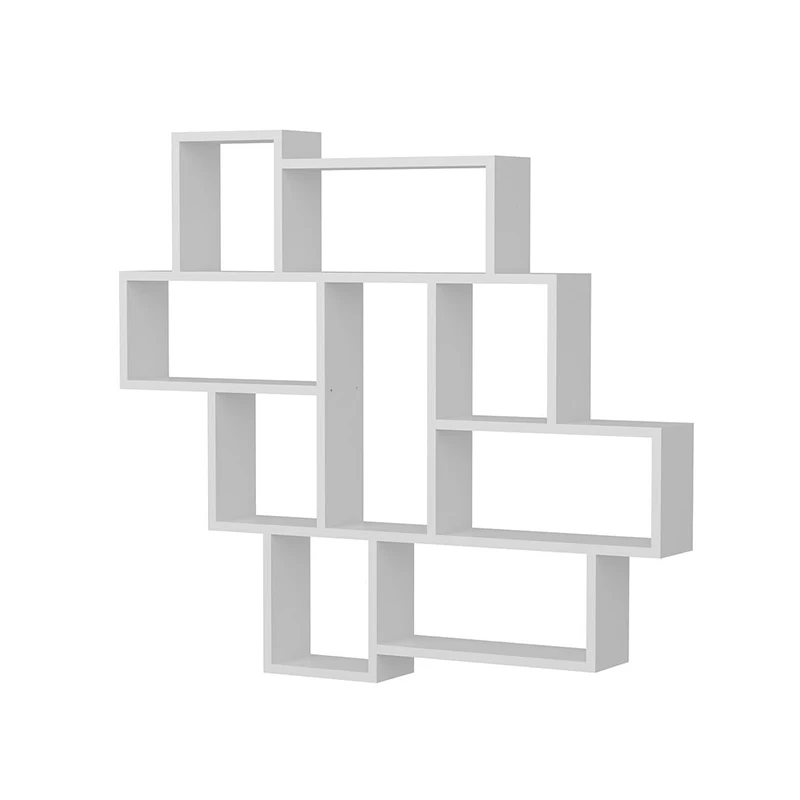 
9 Compartments wooden Book wall Shelves indoor Bookcase Books Organization storage Display Rack for home office decoration 