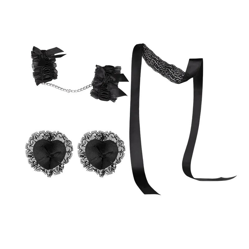 Adult sexy fun accessories Women Lace Eye Mask With Handcuffs Sets Bondage Accessories