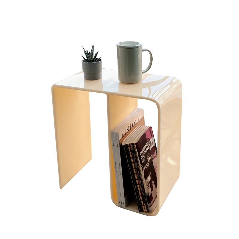 Factory direct sale bedroom bedside table acrylic side table coffee table cream exquisite artistic sense