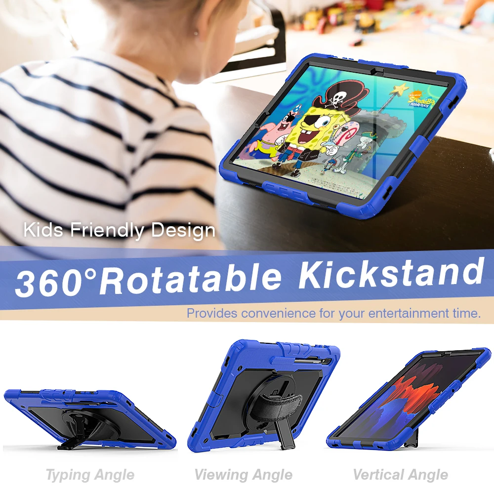 Rotating Shockproof case for Samsung galaxy tab S7 Plus12.4 SM-T970 T975 wholesales protective