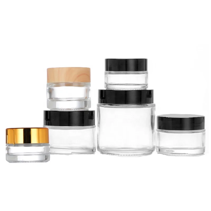 1oz 2oz 4oz 60ml 100ml 120ml Glass Jar Cosmetic Customized Color Glass Cream Jar 100g  (GJM01)