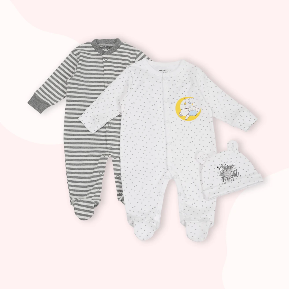 Wholesale Newborn Babies   Pure Cotton long sleeve Clothing Sets and hat  bodysuits fashion cute New Born Baby Clothes Set