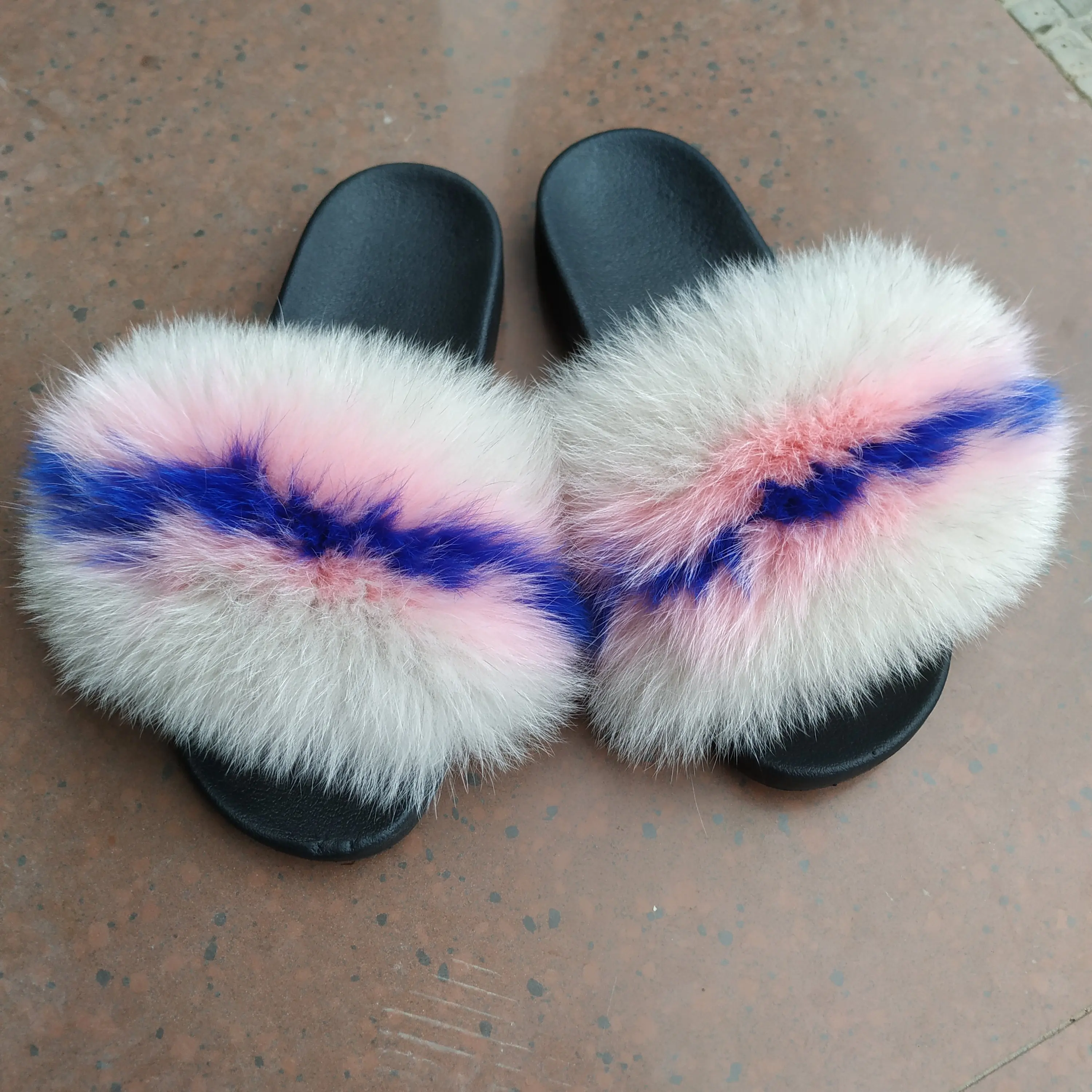 
Wholesale Handmade Pvc Women Slippers Custom Fur Slides 