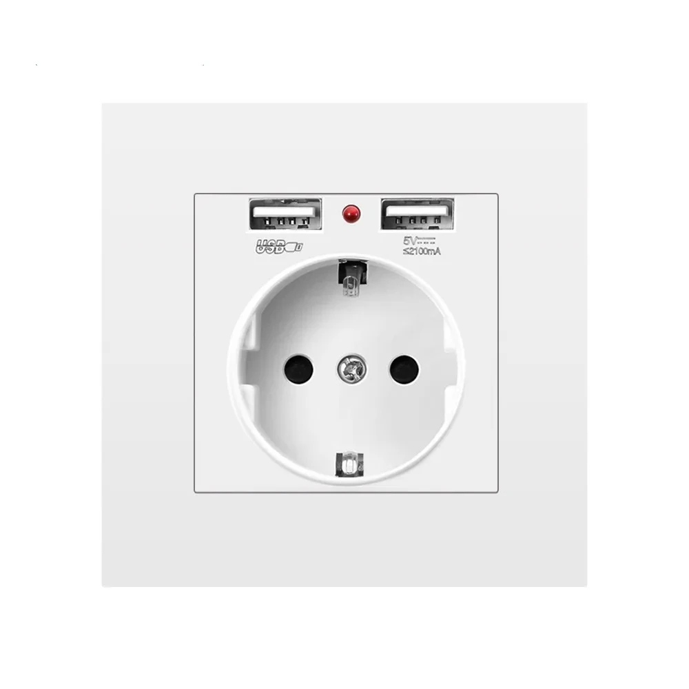 OEM Wall Socket with USB C UK Standard 13A 250V, 86*146mm PC Panel, Universal Electrical Outlets Switch Control