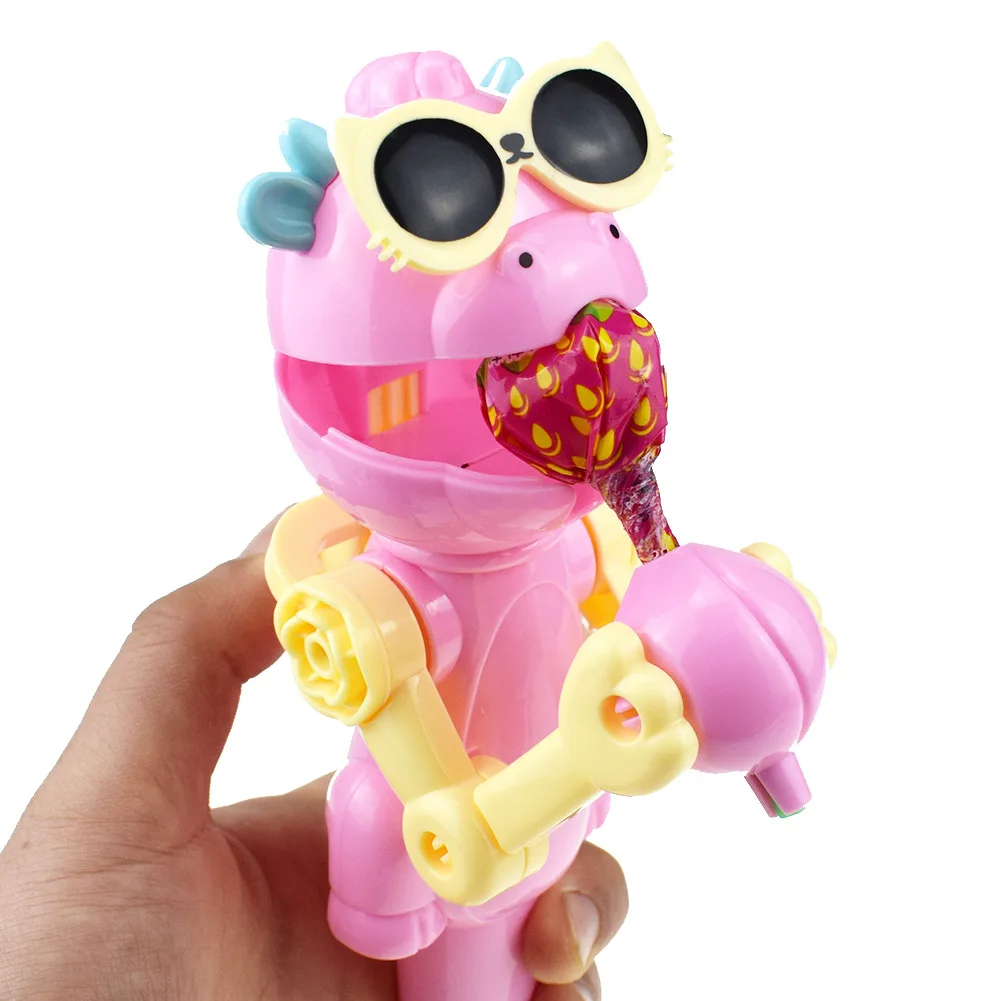 S152 Dinosaur Lollipop Robot Creative Trick Candy Eating Robot  Sweets Candy Dinosaur  Lollipop