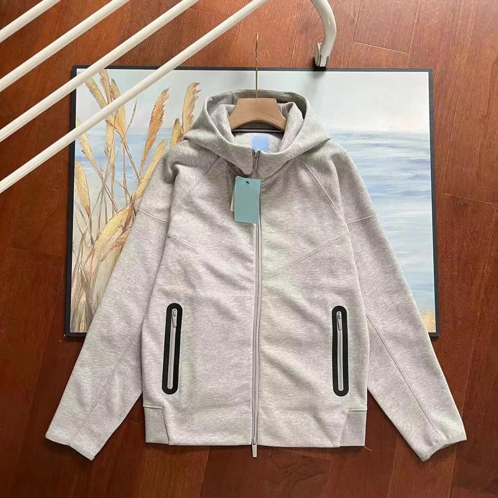 TECH флисовое Новое мужское и женское Спортивное трикотажное многоцветное пальто на молнии с капюшоном для отдыха