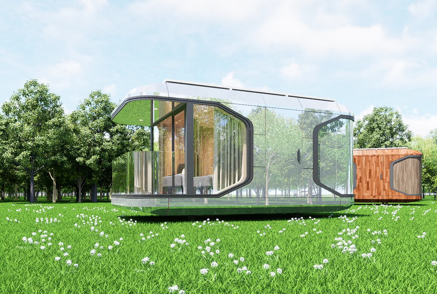 Nature style capsule house  Panel color customization  mobile home Prefabricated houses  capsule house