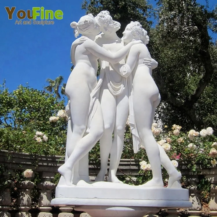 Antique Beige Marble Diana Scupture Statue