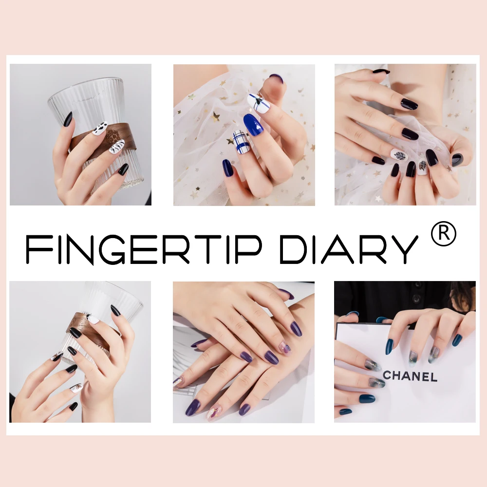 24 Colors Full Cover Almond Shape False Diamond Nails Art Tips Coffin Press On Nail 30 PCS Short Fake Nails