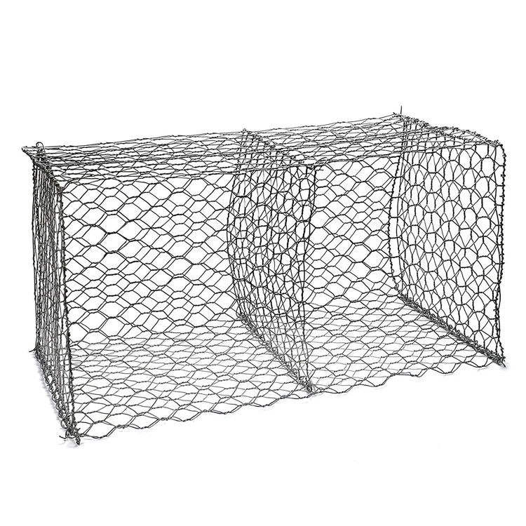 High quality woven iron wire gabion mesh basket retaining wall with stone filled