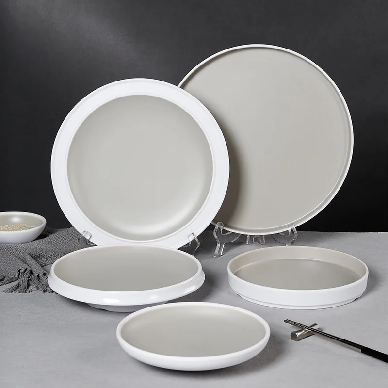 Factory wholesale melamine Japanese round hot stamping cake dessert plate suitable for family restaurants and hotels
