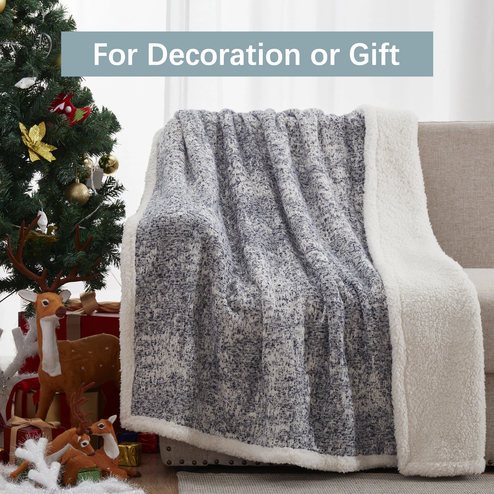 BLX Amazon HOT Sale  Sherpa  Luxury Winter High Quality Soft Warm homens quilt arabic Throw Fleece Blanket for Sofa Bed Gift