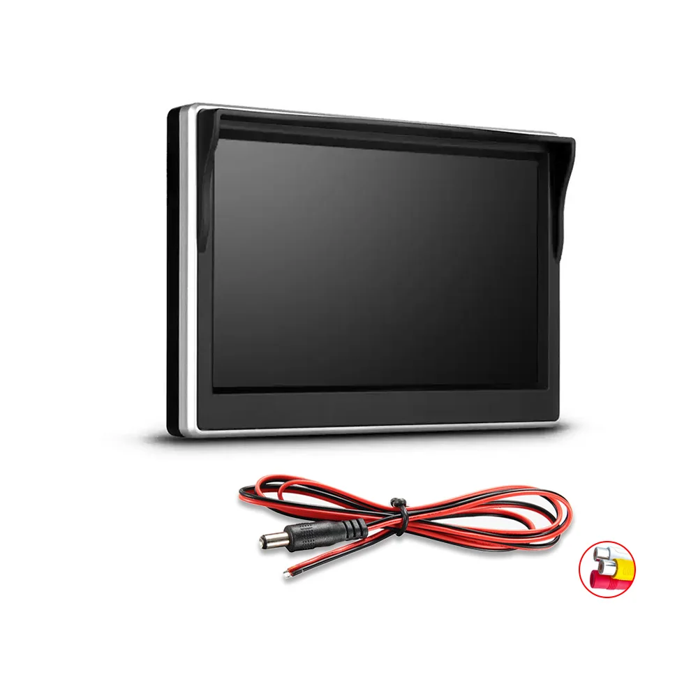 5 inch TFT LCD Car Monitor Small Size 12V 24V Monitor 2 Ways Video Input car monitor car black box
