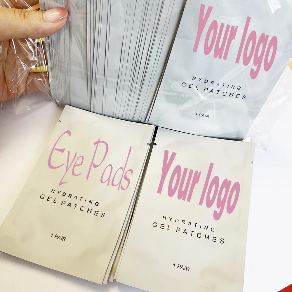 Custom logo box and bag lint free eye patches for eyelashes OEM hydrogel eye pads under gel eye pads for eyelash extensions