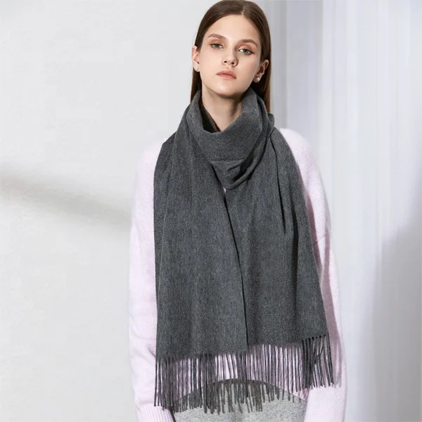 Customized Brand Winter Warm Scarf Women Stole Soft Solid Cashmere Scarf