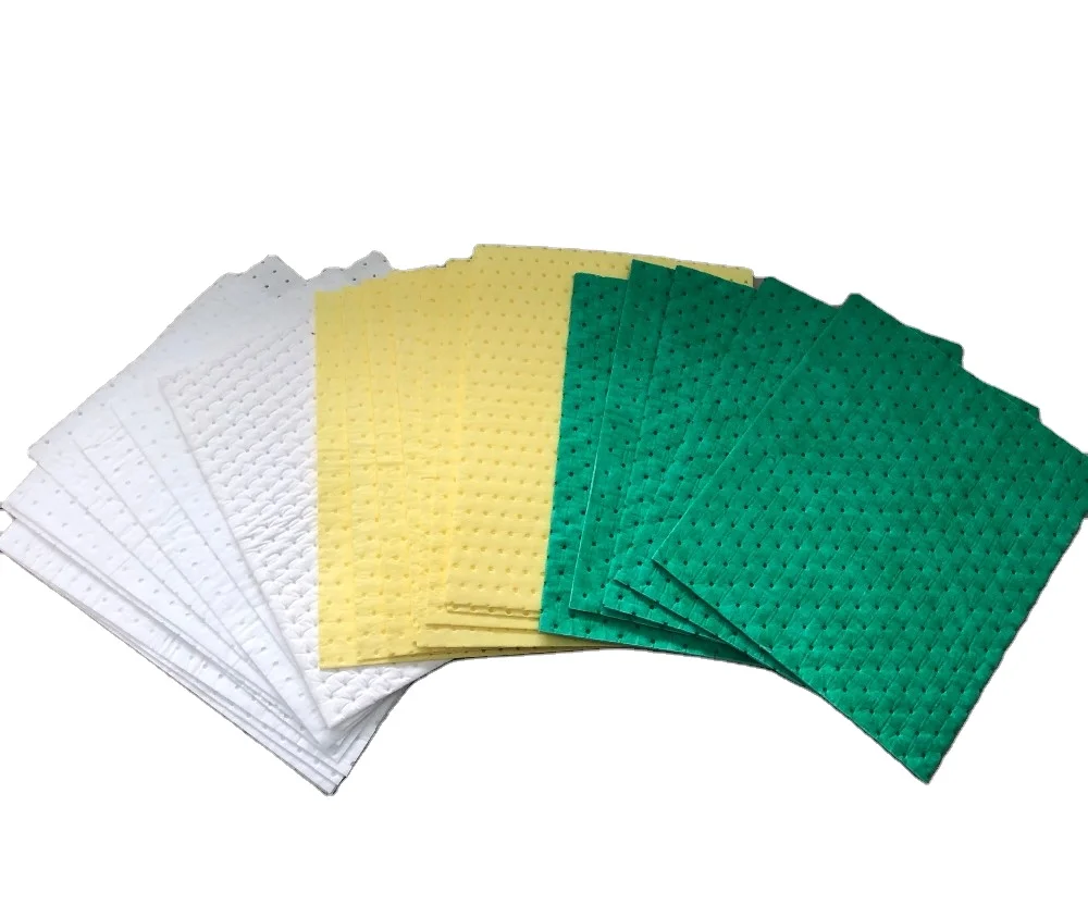 Yellow Chemical Absorbent Pads for spill control