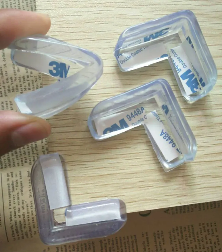 
Kids Soft Clear Table Desk Edge Corner Guards Silicone Forms Transparent L Shape Baby Safety Corner Protector 