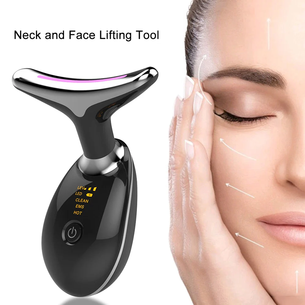 
2021 EMS LED Photon Therapy Neck Massager Face Lifting Winkle Remover Device Skin Rejuvenation 