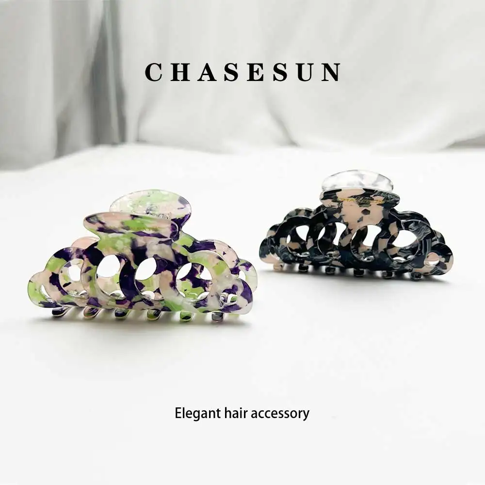 Hollow Out Hair Claw Clip Korean Multicolor Acetate Large Claw Hair Clip