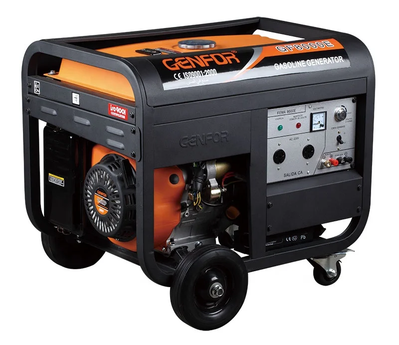 GEFNOR GF8500E ATS 7.5KW 8.0KW AC generator 220V Gasoline generator Brush type with wheels