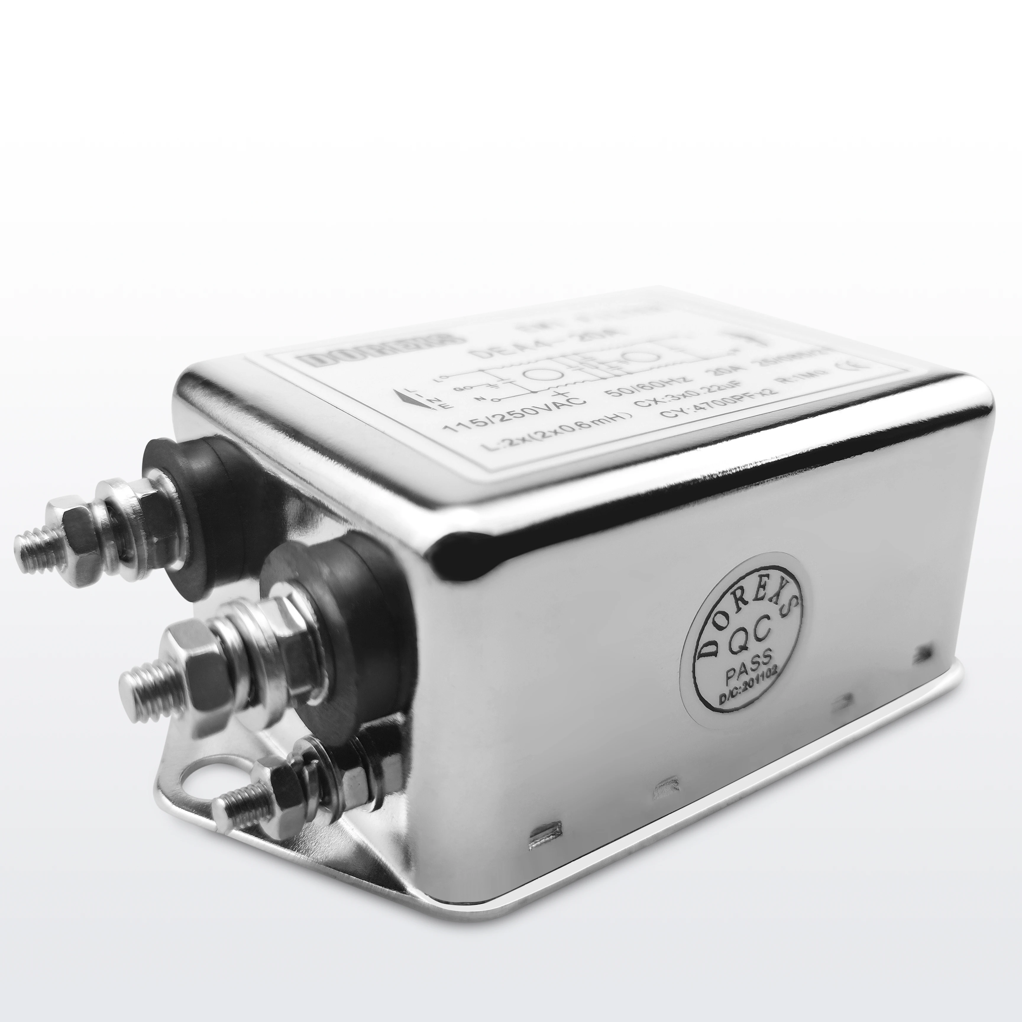 DOREXS high performance low pass single phase power emi filter 3A 6A 10A 20A noise filter 220v