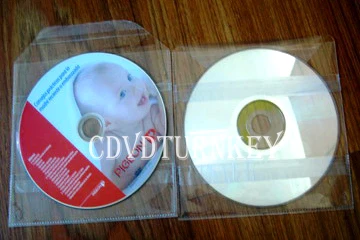 plastic cd dvd plastic sleeve packaging with flap self adhesive pouches