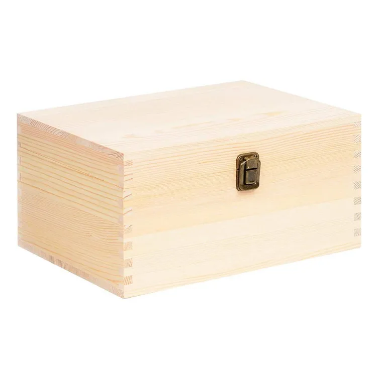 Hot sale 2020 rustic natural rectangle unfinished DIY craft pine solid wood box