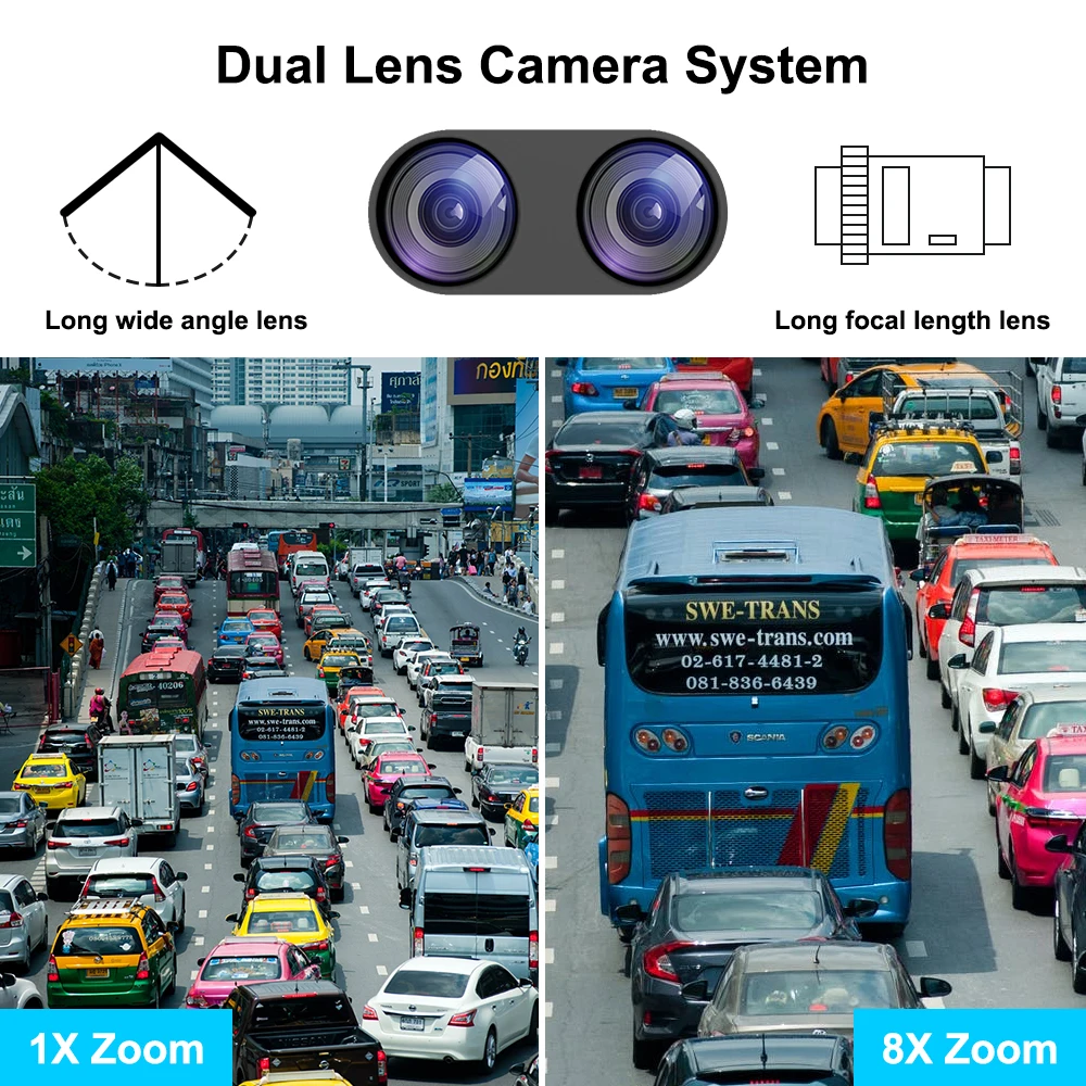 PTZ Wi-fi Camera Security IP camera de surveillance 2MP 4MP 8X Zoom Dual Lens Speed Dome Icsee CCTV Wireless Camera Wifi Outdoor