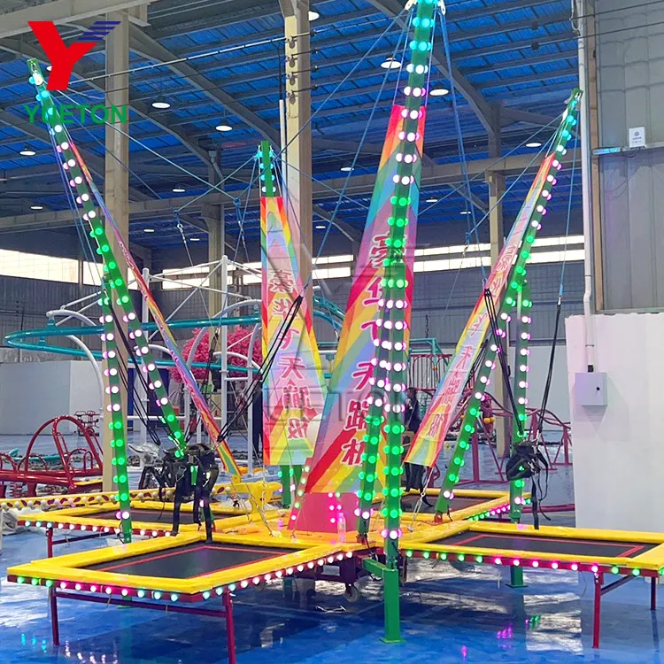 High Quality Carnival Game Amusement Parks Equipment Bungee Jumping Trampoline For Kids And Adult