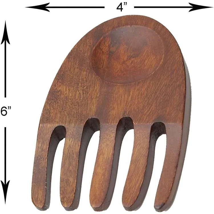 2 Pieces Eco-Friendly Nature Wooden Salad Bowl With Salad Serving Servers