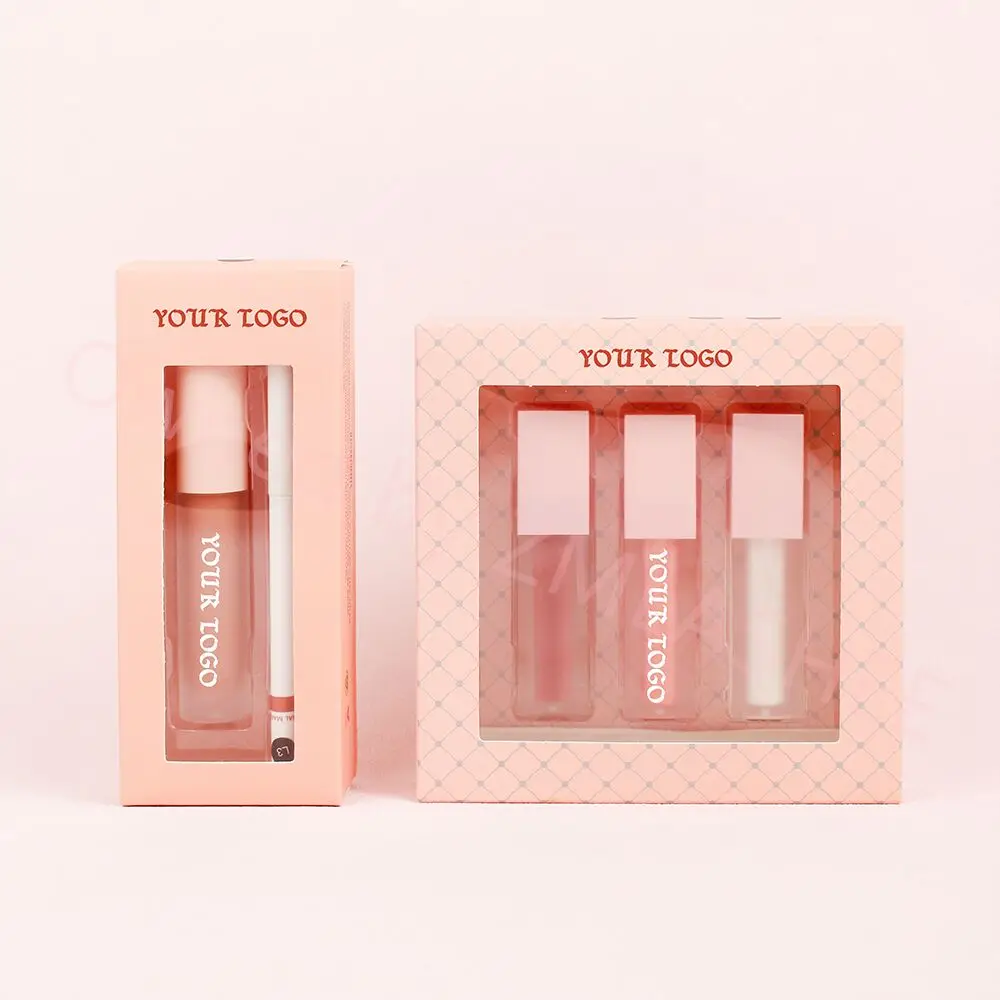 Vegan plumping lip plumper oil cruelty free magic moisturizing flavour wholesale Private label lip liner and lip gloss set