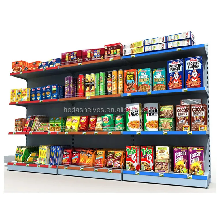 Wholesale Supermarket Display Shelf Fashionable Grocery Supermarket Store Shelves Steel Shelves Supermarket Rack Display